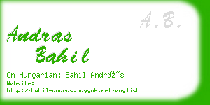 andras bahil business card